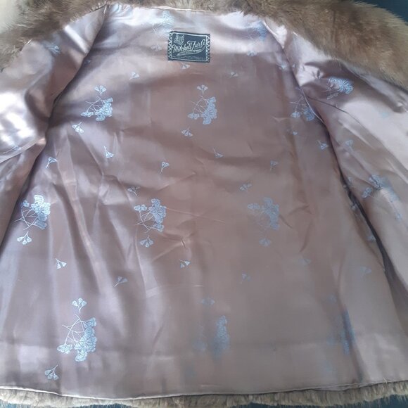 1965 Muskrat Jacket SZ S Mitchell Fur Co., Women's Beige Jacket Coat - Picture 8 of 16